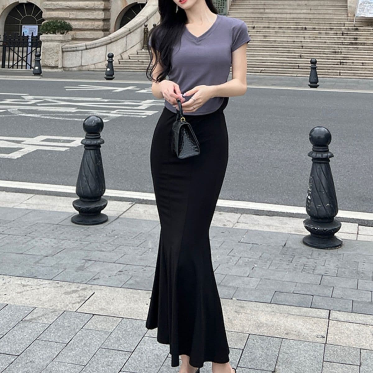 スリットスカート スリットスカート 優美シルエット スリットマーメイド