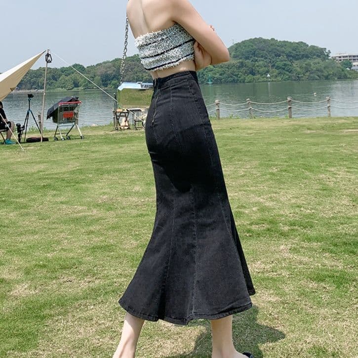 スリットスカート 華麗なる裾広がりスリットスカート