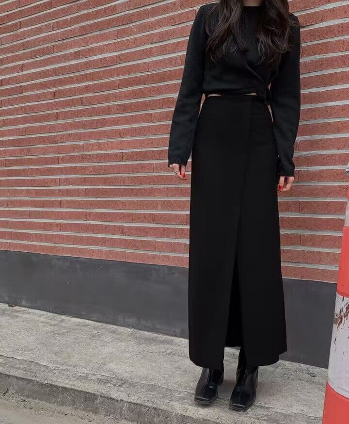 レディース ロングスリットスカート きれいめストレート