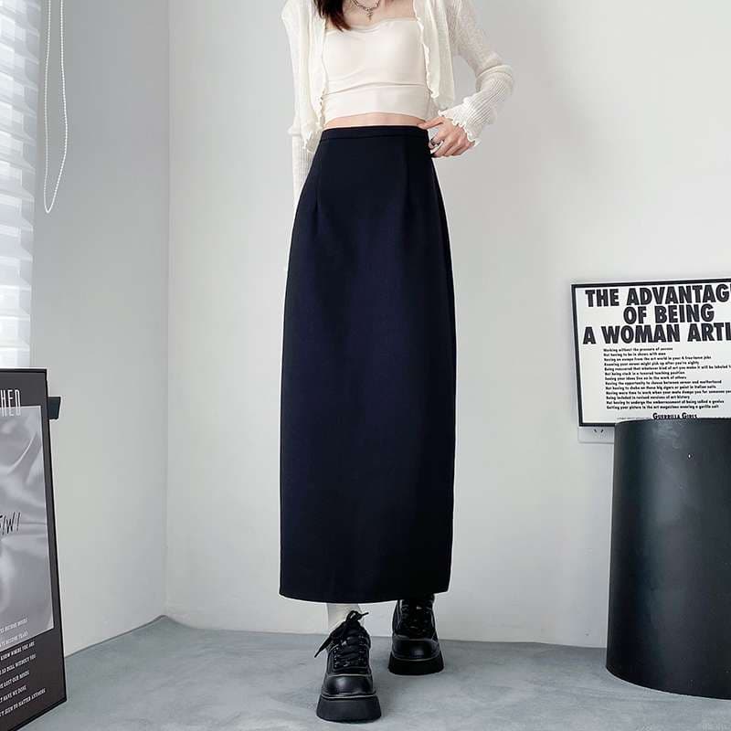 スリットスカート シンプルスリットロングスカート