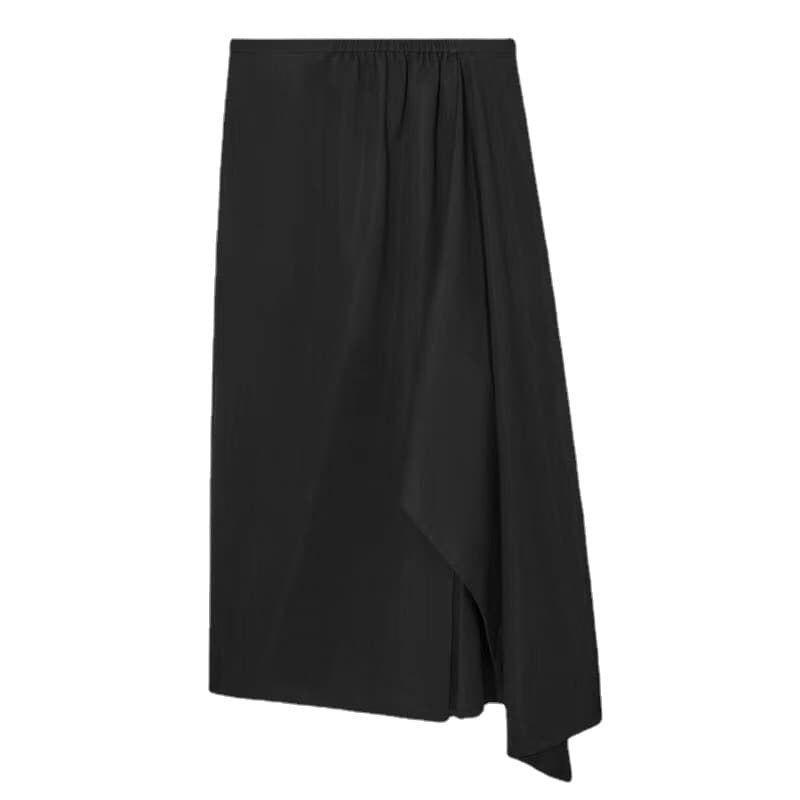 アシンメトリープリーツスリットスカート