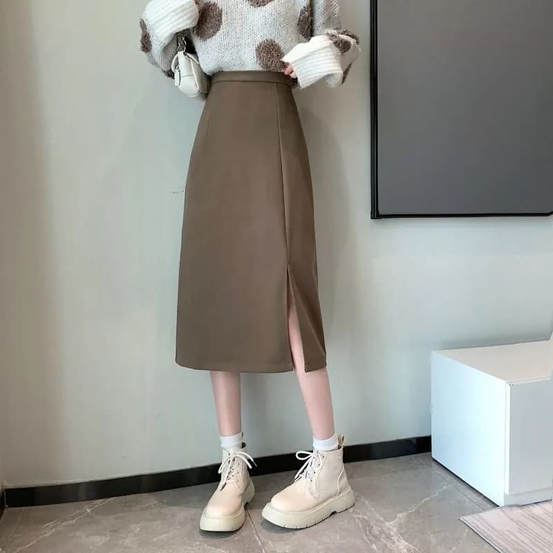 スリットスカート シンプル洗練スリットスカート