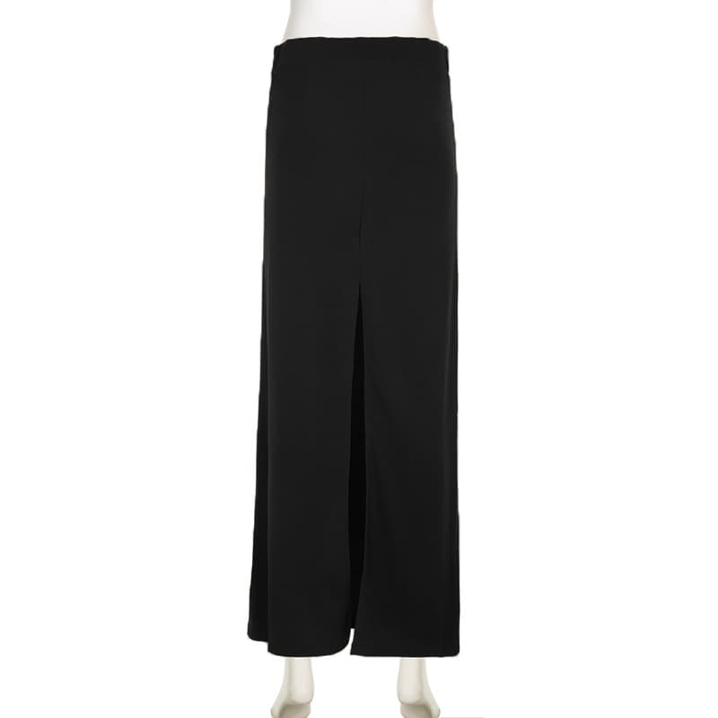 スリットスカート シンプル上品スリットロングスカート