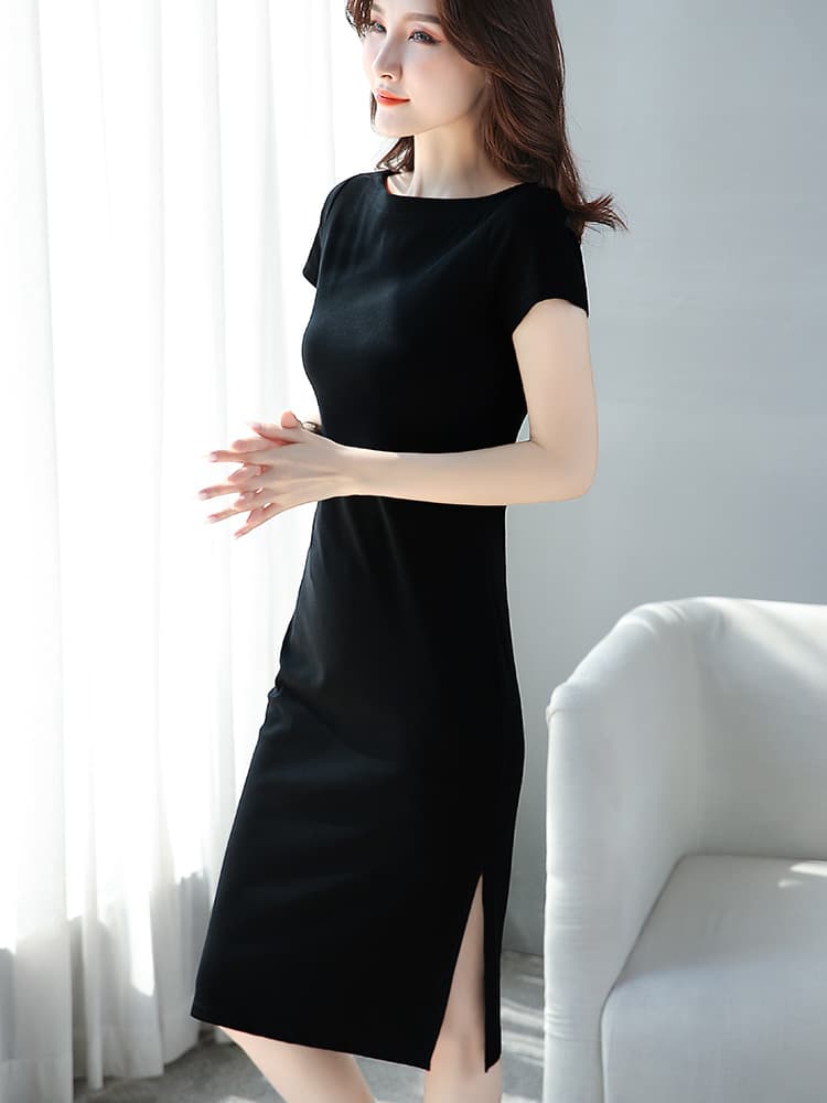 スリットスカート スリットスカート シンプル美シルエット スリットワンピース