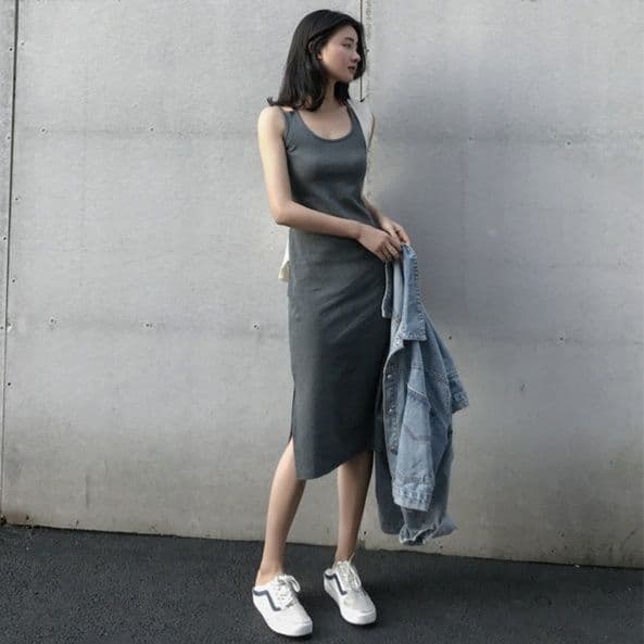 スリットスカート スリットスカート 美シルエット サイドスリットワンピース