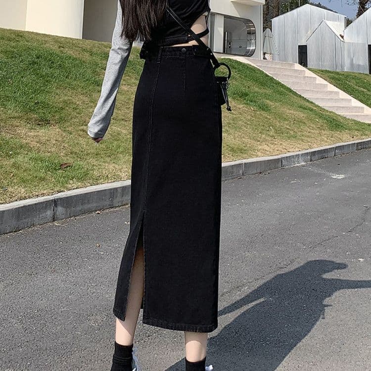 スリットスカート すっきりシルエットスリットスカート
