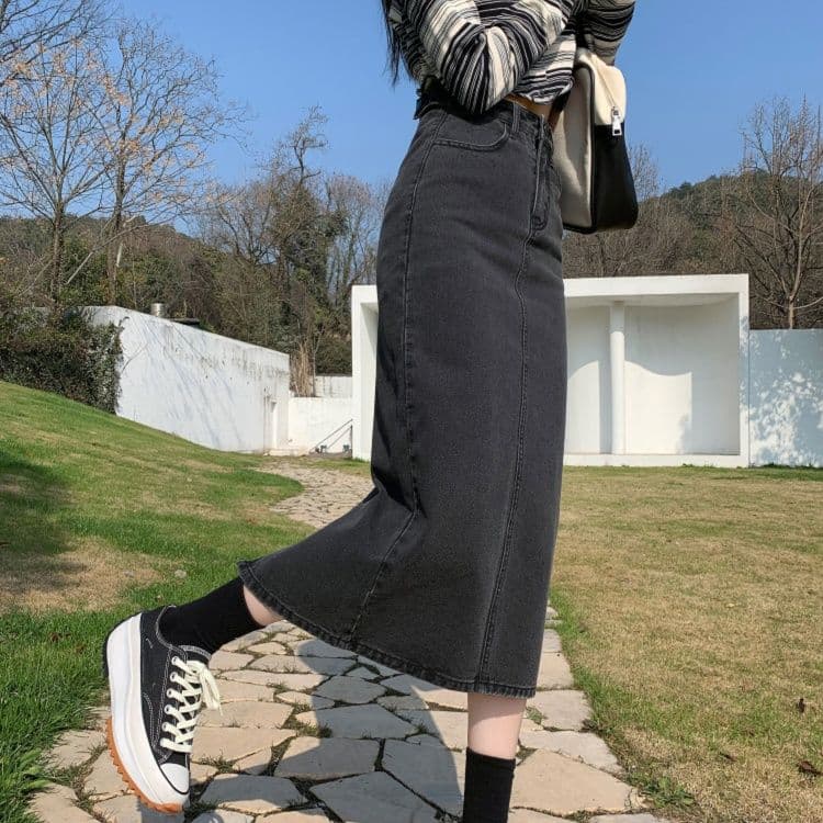 スリットスカート すっきりシルエットスリットスカート