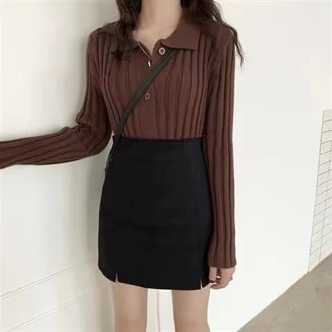 シンプル美シルエットスリットスカート