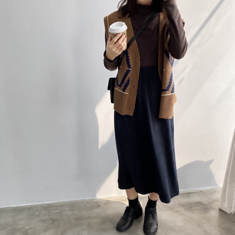 スリットスカート コーデュロイ調サイドスリットロングスカート