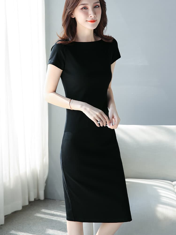 スリットスカート スリットスカート シンプル美シルエット スリットワンピース