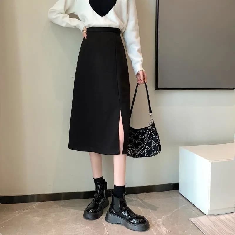 スリットスカート シンプル洗練スリットスカート