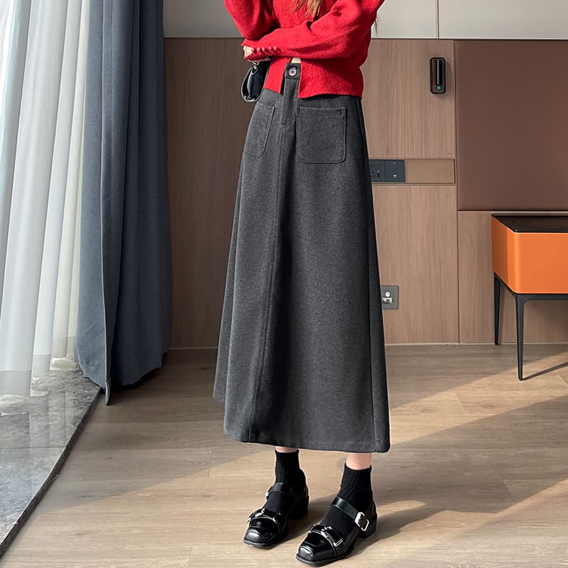 スリットスカート 上品フレアスリットロングスカート