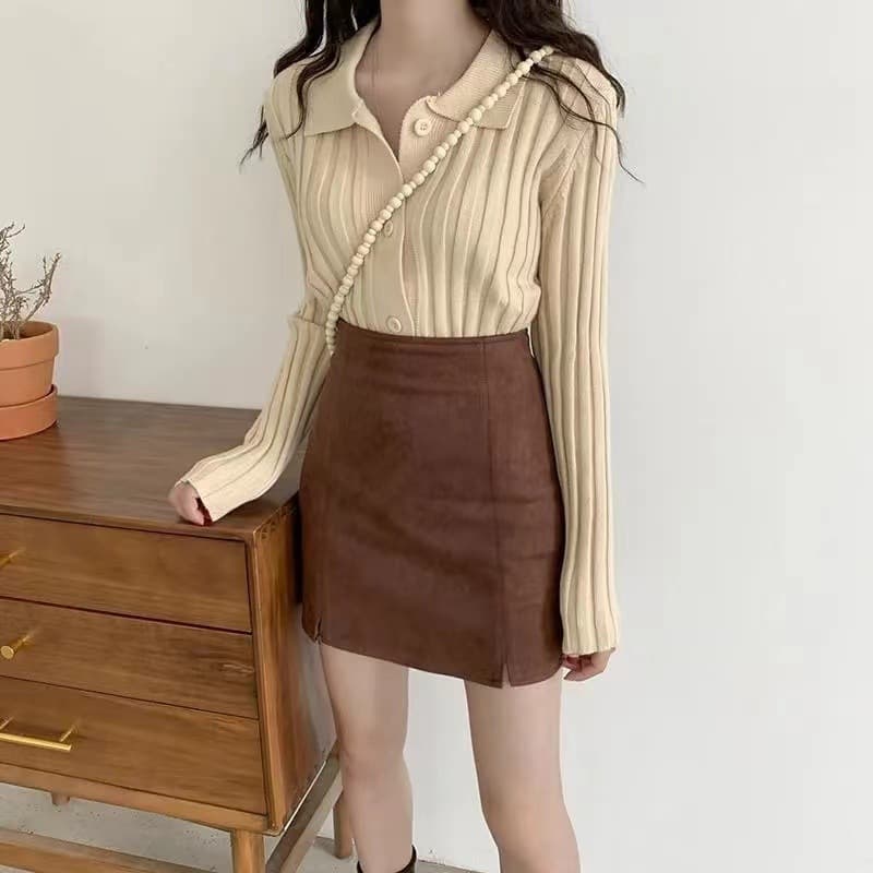 シンプル美シルエットスリットスカート