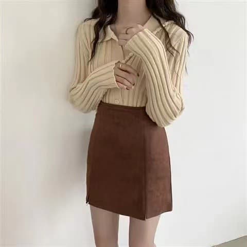 シンプル美シルエットスリットスカート