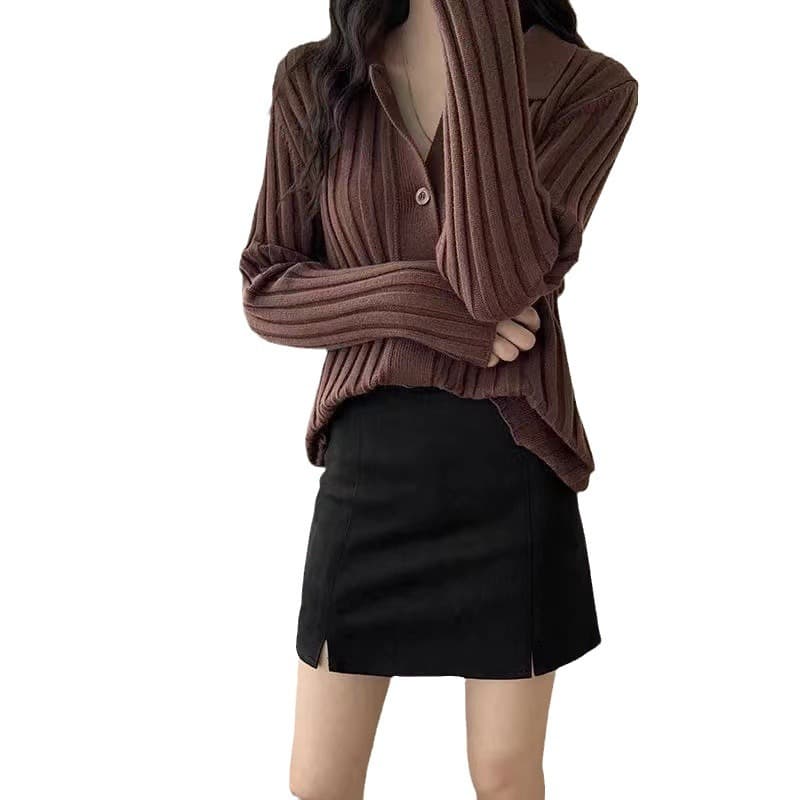 シンプル美シルエットスリットスカート