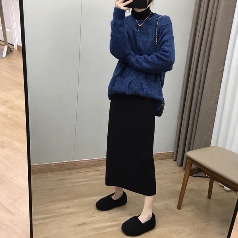 スリットスカート スリットプリーツロングスカート