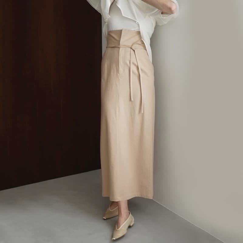 スリットスカート シンプル優美スリットスカート