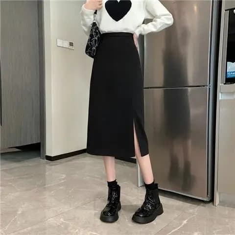 スリットスカート シンプル洗練スリットスカート