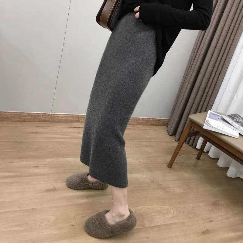 スリットスカート スリットプリーツロングスカート